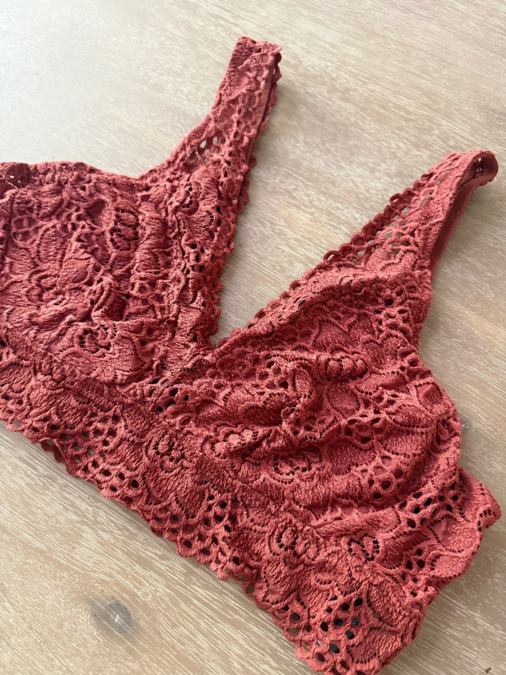 aerie Deep V Lace Bralette | XL